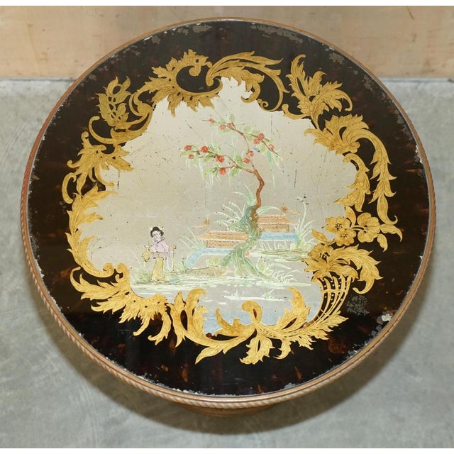 Chinese Chinoiserie Hand Painted Occasional Centre Table, 1920s For Sale - Image 11 of 18