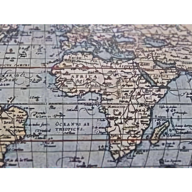 Rustic Typus Orbis Terrarum Copperplate Engraving Map by Abraham Ortelius, 1500s For Sale - Image 3 of 8