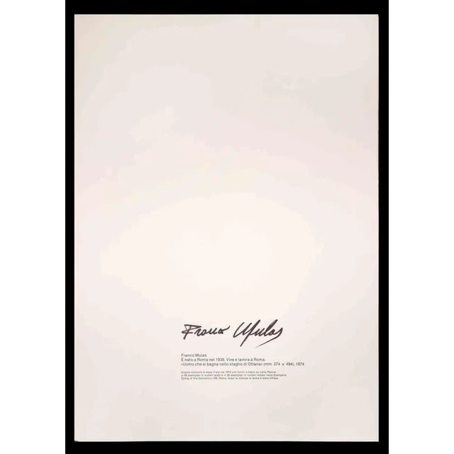 Man gets wet in the Pond of Ottana is an artwork realized in 1974 by Franco Mulas. Black and white etching Hand signed,...