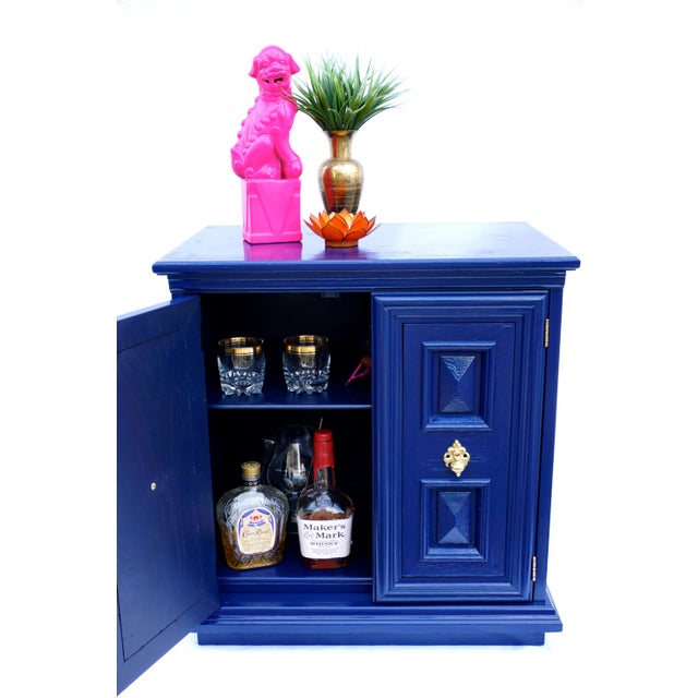 Chic MidCentury Hollywood Regency Navy Blue & Gold