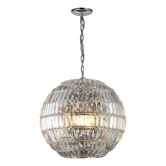 Demarco Small Crystal Globe Chandelier in Chrome For Sale