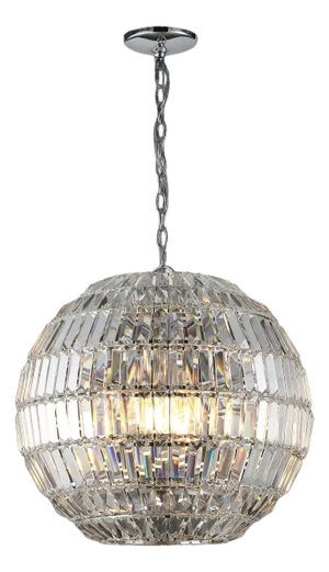 Demarco Small Crystal Globe Chandelier in Chrome