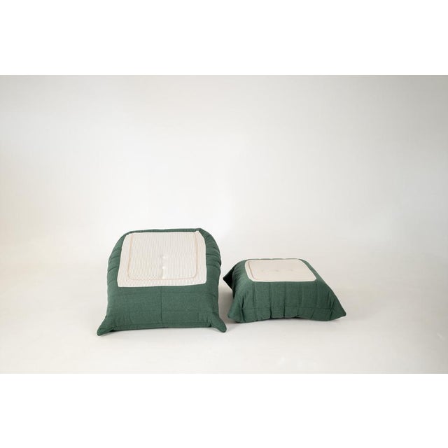 Set of Togo Lounge Chair and Teal Fabric by Michel Ducaroy for Ligne Roset, 1973 For Sale - Image 3 of 18