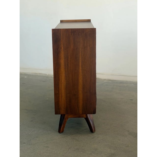 1960s Thin Compact Sculptural Credenza For Sale - Image 10 of 10