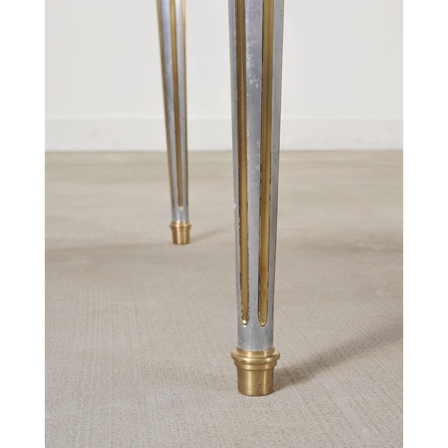 Silver John Vesey Steel Bronze Neoclassical Library Table or Desk For Sale - Image 8 of 16