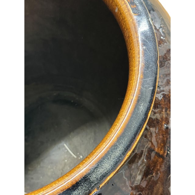 Ceramic 1960s Gigantic Chinese Yixing Glazed Pottery Wine Jar Marked For Sale - Image 7 of 10