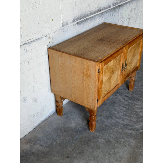 Henning Kjærnulf Oak Storage Cabinet With Parquet Doors Danish Mid-Century Modern 1960s For Sale - Image 9 of 11