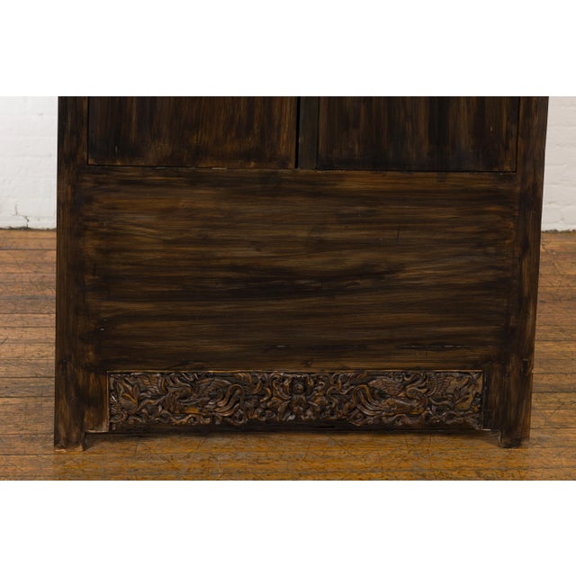 Antique Chinese Cabinet with Carved Birds in the Apron For Sale - Image 10 of 12
