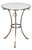 Midcentury Italian Maison Jansen Style Steel and Brass Table with Marble Top For Sale