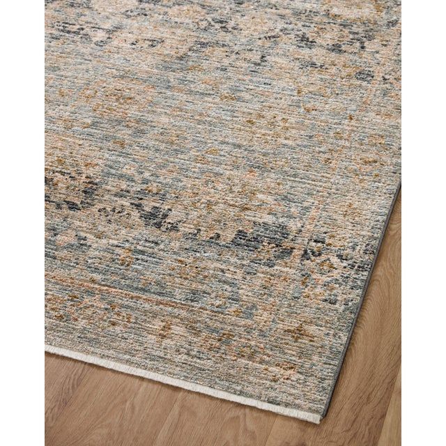 Textile Jean Stoffer x Loloi Katherine Ocean / Coral 3'-6" x 5'-6" Accent Rug For Sale - Image 7 of 10