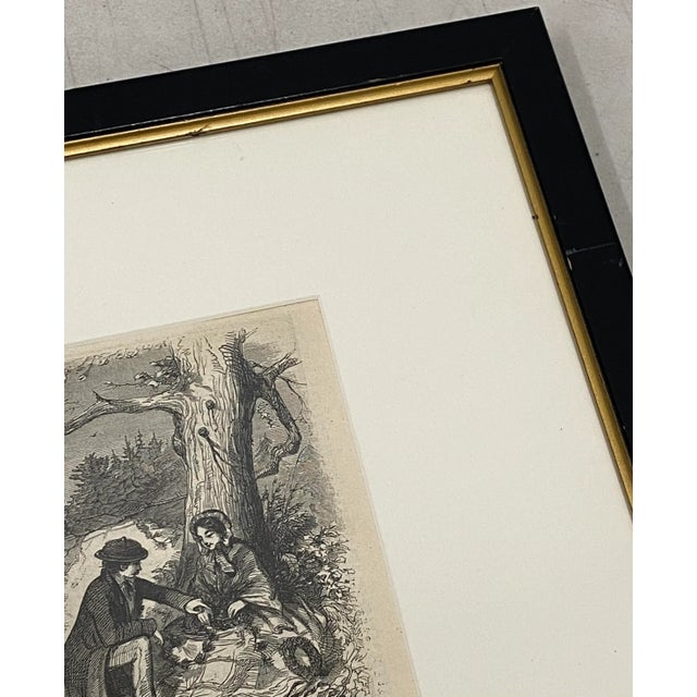 Illustration Mid 19th Century Winslow Homer "Gathering Evergreens" London Illustrated News Engraving C.1850 For Sale - Image 3 of 12