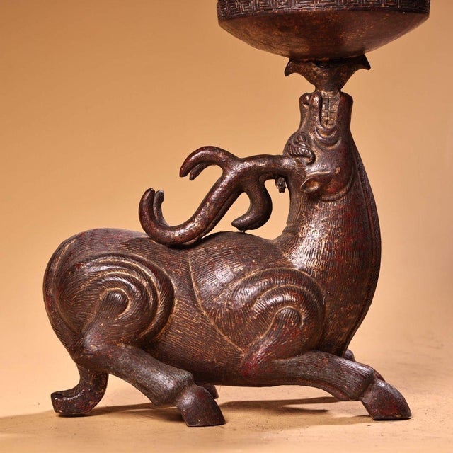 Late 19th Century Bronze Boshan Censer With Mythical Beasts, 2200g, Archaic Incense Burner For Sale - Image 10 of 10