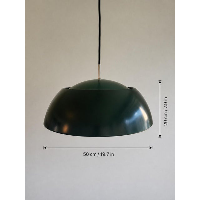 Green Frederiksdal Pendant Lamp by Poul Lund-Jensen for Holmegaard, 1970s For Sale - Image 8 of 13