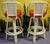 Mid-Century Modern 1960's Rattan Retro Mod Bamboo Cane Back Swivel Bar Stools Pair For Sale - Image 3 of 6