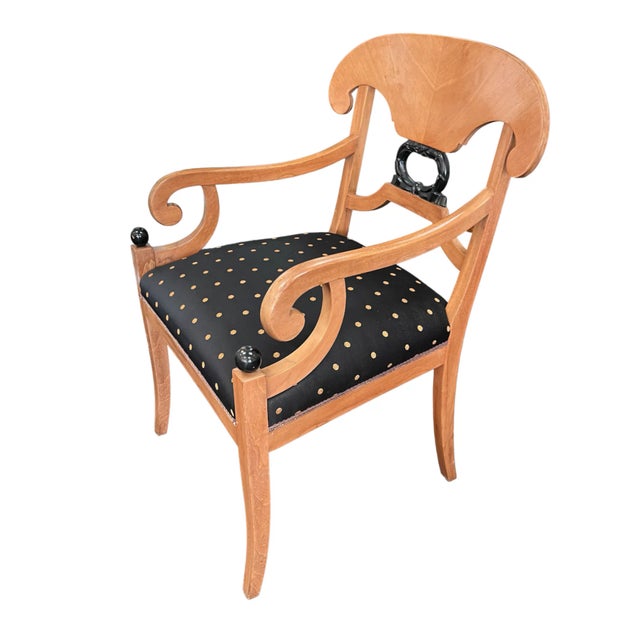 Neoclassical Pair of Biedermeier-Style Empire Armchairs For Sale - Image 3 of 12