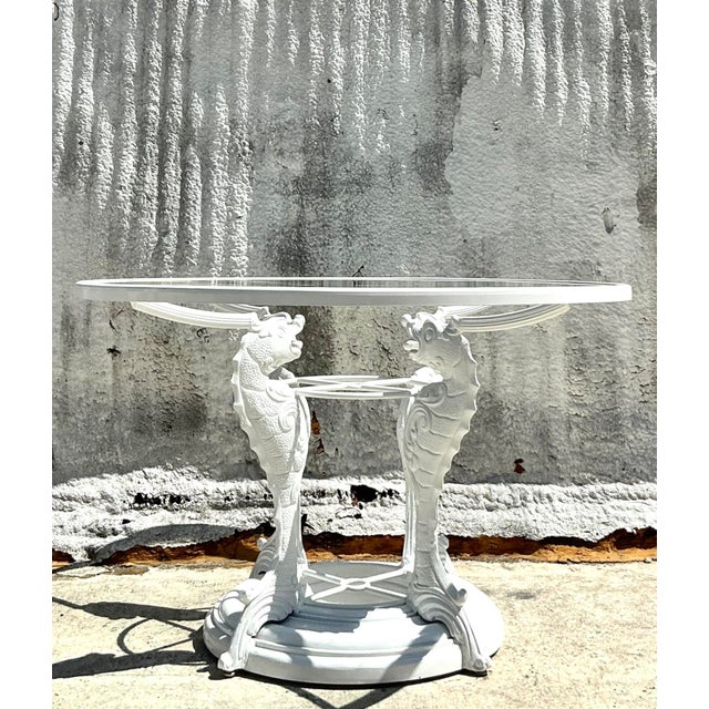 Mid 20th Century Vintage Coastal Wrought Iron Koi Dining Table For Sale - Image 5 of 11