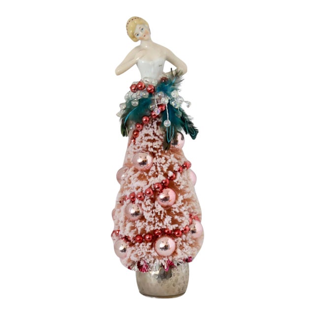 1920s German Porcelain Lady Holiday Tree For Sale