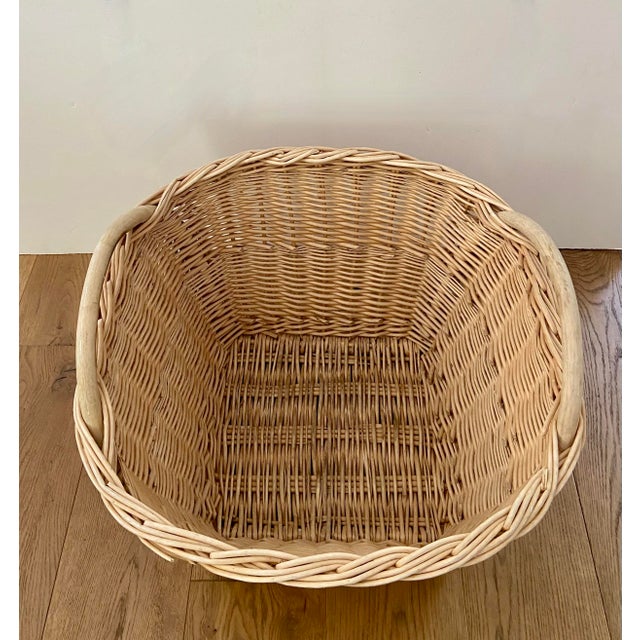 Panier de course en osier, grand panier rectangulaire à garnir et déco, basket (Naturel