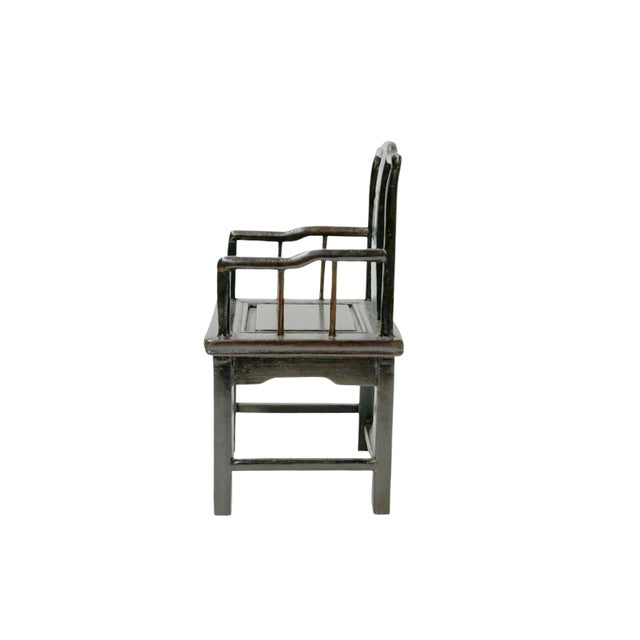 Chinese Wood Handmade Miniature Square Armchair Display Decor Art For Sale In San Francisco - Image 6 of 8