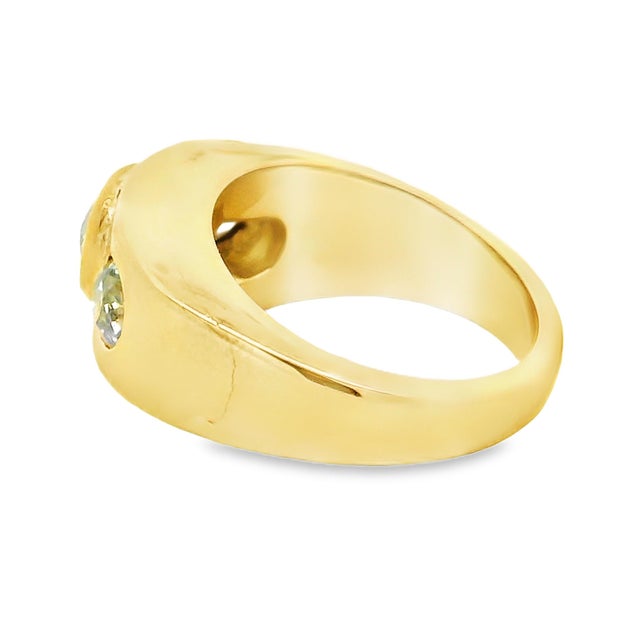 Vintage 1970s 18k Gold Diamond Gypsy Ring, 1.75 Carats Total, Size 5.75 For Sale - Image 12 of 16