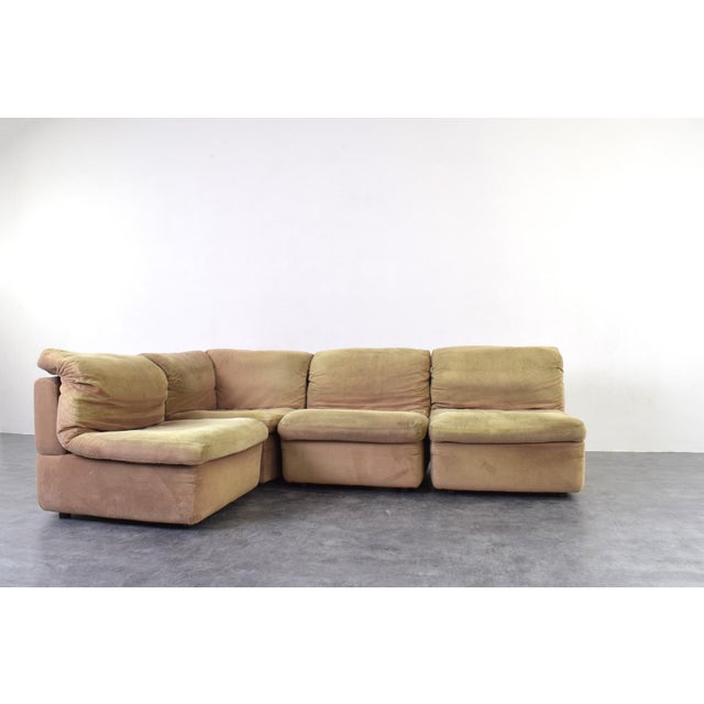 Textile Mid-Century Modern Modular Corner Sofa from Rolf Benz, 1970s, Set of 4 For Sale - Image 7 of 14