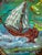 Paint Serg Graff Medusa Schooner Original Art, Fantasy Ship Seascape Nautical Art Coa For Sale - Image 7 of 8