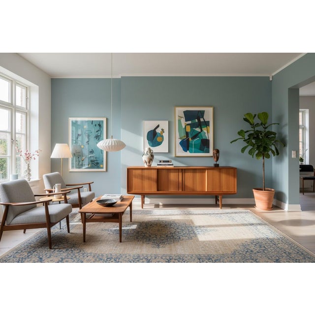 Wood Danish Sideboard in Teak with Sliding Doors by E. W. Bach for Sejling Skabe, 1960s For Sale - Image 7 of 16
