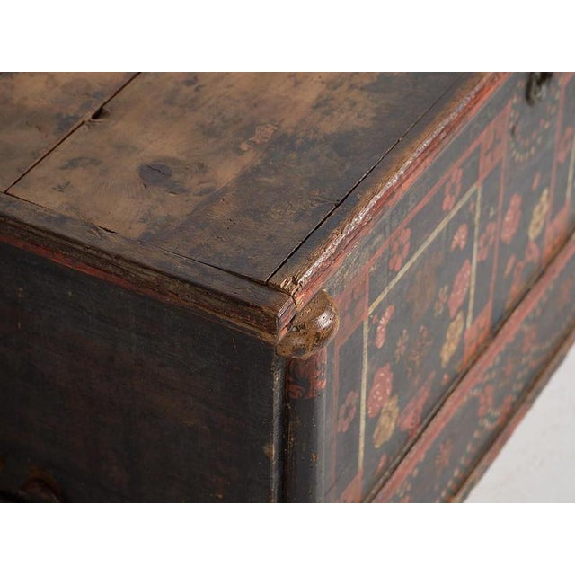 Rustic Antique Painted Chest, 1870s For Sale - Image 3 of 18