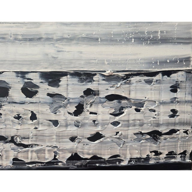 Black Emotional Topography — Horizon (No. 1) | Original Black & White Abstract Seascape by Diane Grant For Sale - Image 8 of 13
