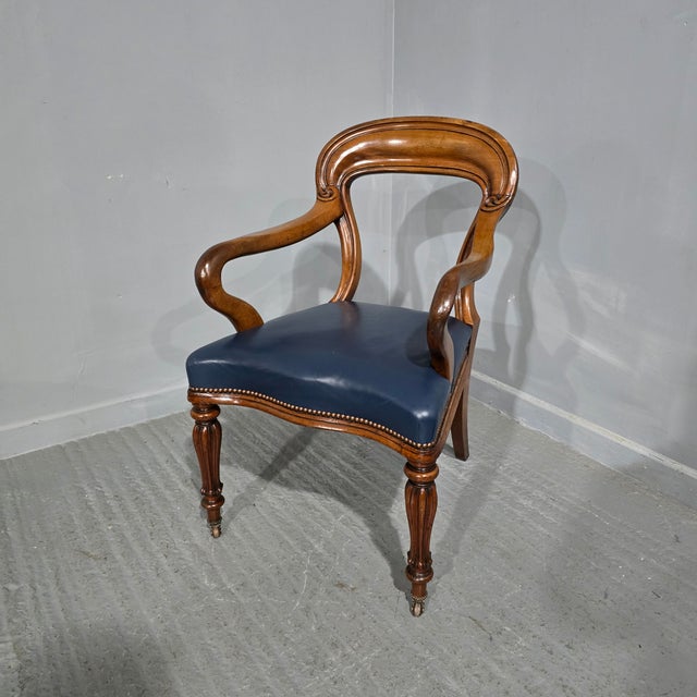 Antique Victorian Mahogany Desk Chair, 1850 For Sale - Image 9 of 9