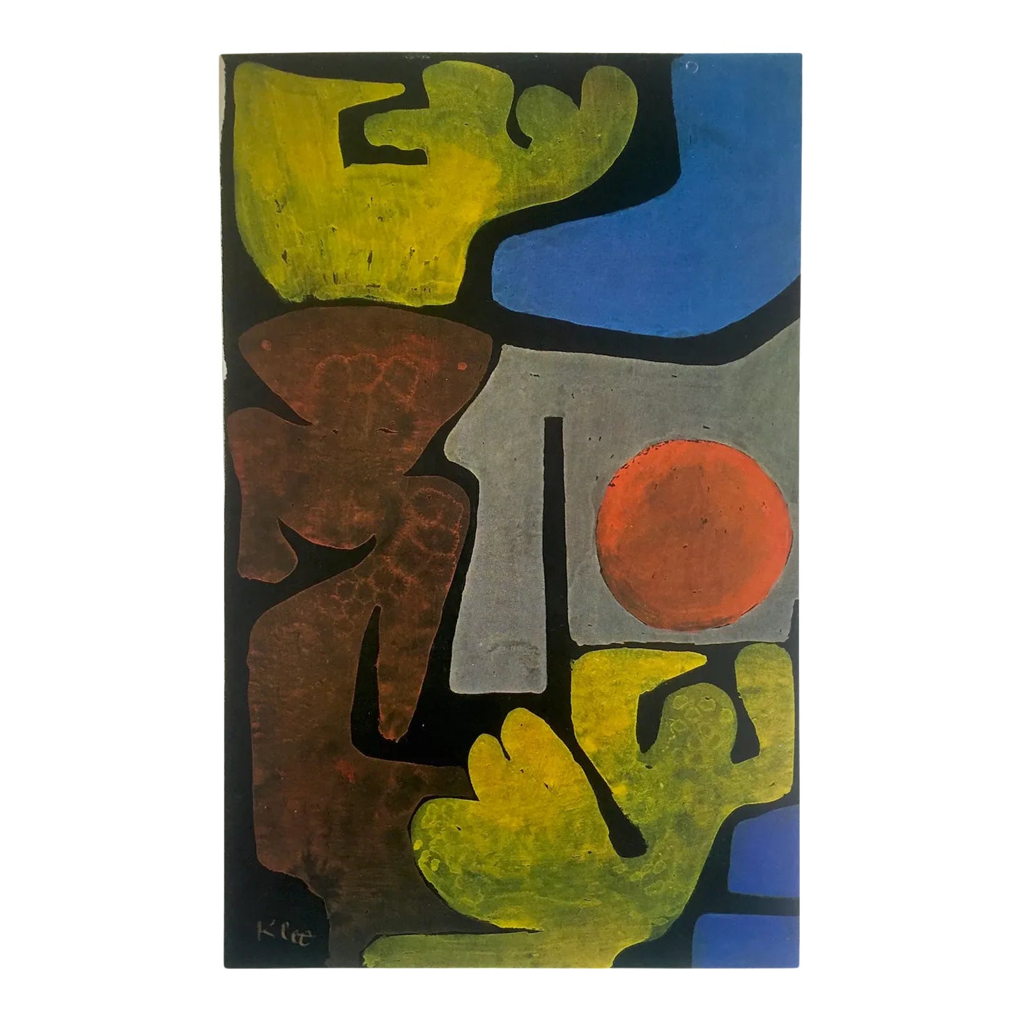 Paul Klee、ABSTRACT、海外版超希少レゾネ、新品額付 Paul Klee Vintage 1967 Modernist Abstract Lithograph Print 