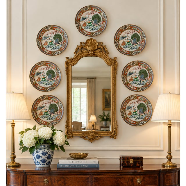 A set of seven antique Chinese famille verte porcelain plates from the late Qing dynasty, circa 1880–1890s, painted in the...