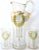 Antique Hand-Painted Neoclassical Wreath Pitcher and Glasses - Set of 3 For Sale - Image 9 of 9