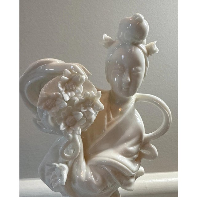 White Antique Chinese Blanc De Chine Guanyin Figure, Circa 1930 For Sale - Image 8 of 10