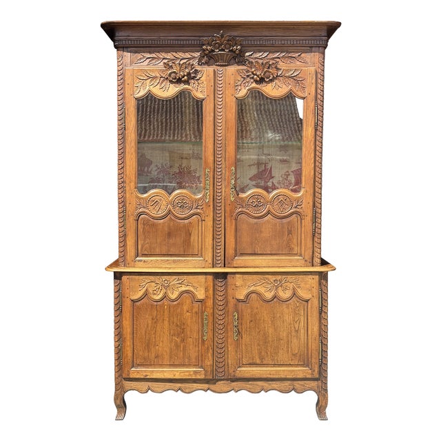 18th Century Louis XV Oak Masonic Deux Corps Cabinet For Sale