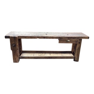 19th C. French Industrial Work Bench/Console For Sale