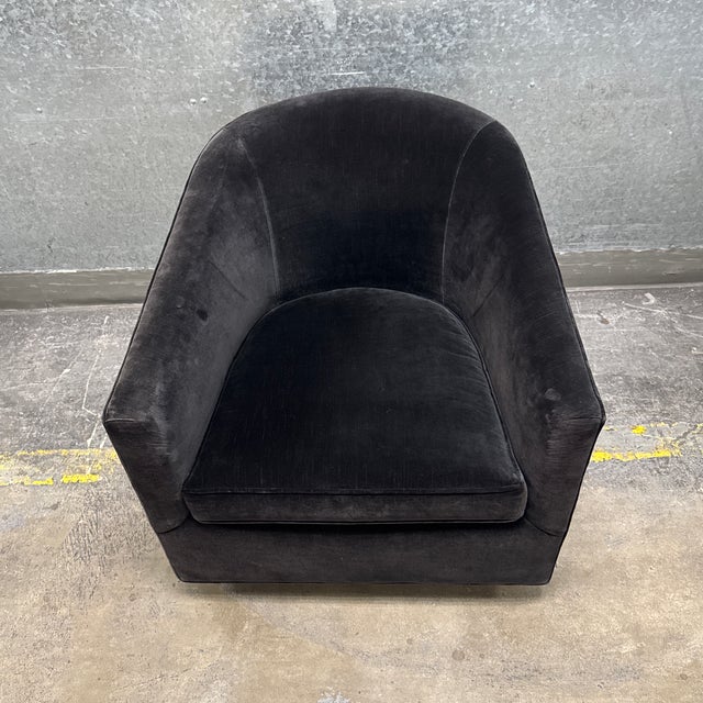 Contemporary Restoration Hardware Reginald Swivel Chair For Sale - Image 3 of 12