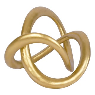 Modern Gold Geometric Knot Tabletop Sculpture Decor For Sale