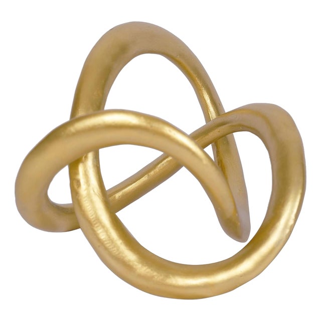 Modern Gold Geometric Knot Tabletop Sculpture Decor For Sale