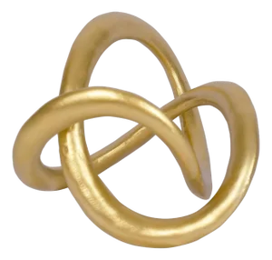 Modern Gold Geometric Knot Tabletop Sculpture Decor