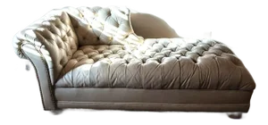 Vintage Tufted Leather Nailhead Chaise Lounge Chair Sofa