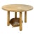 Contemporary Wabi-Sabi 43" Round Solid Mango Wood Pillar Dining or Foyer Table For Sale