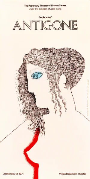 1971 American Theater Poster, Sophocles Antigone