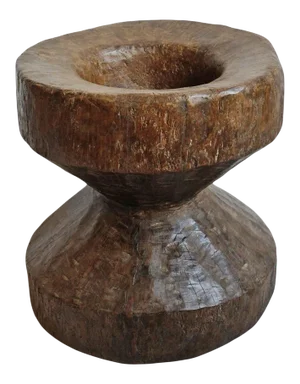 Vintage Rustic Naga Wood Pestle Pot
