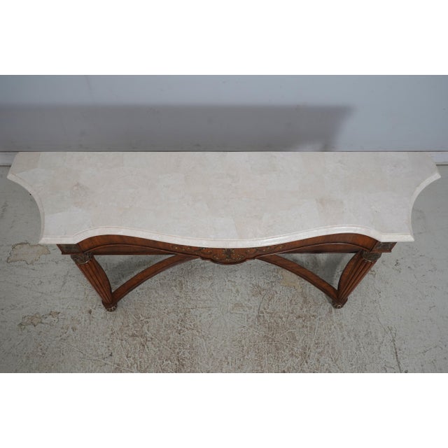 Traditional Maitland Smith Regency Style Marble Top Console Table For Sale - Image 3 of 17