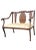 20th Century George III Style Walnut With Inlay and Upholstered Seat Settee For Sale - Image 4 of 11