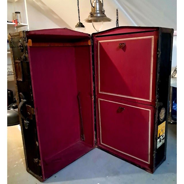Antique Steamer Trunk Wardrobe, the Netherlands, 1920s For Sale - Image 18 of 18