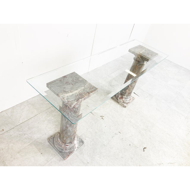 Hollywood Regency Vintage Marble Console Table, 1960s For Sale - Image 3 of 11