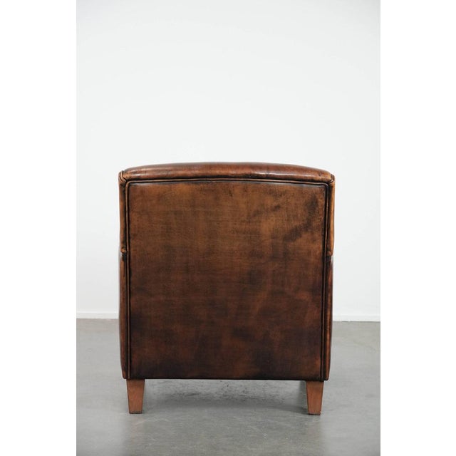 Vintage Brown Sheepskin Armchair For Sale - Image 4 of 17