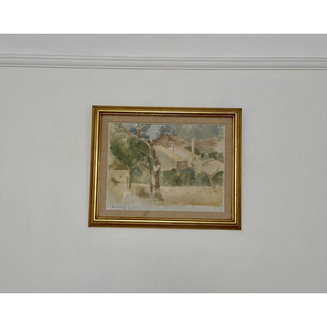 Original Swedish Oil on Panel – “Calpe” by Lars Olof Ericsson – Dated 1957 – Vintage & Framed – 34 × 45 cm (13.4" × 17.7")...